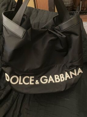 Dolce & Gabbana Black Nylon Logo Shoulder Bag